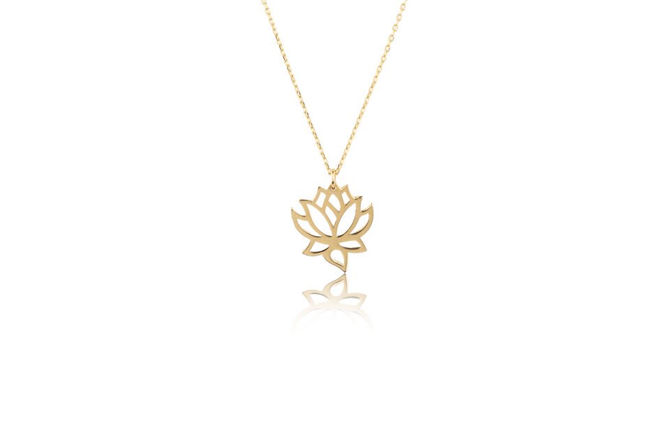 Taşsız Lotus Çiçeği Kolye