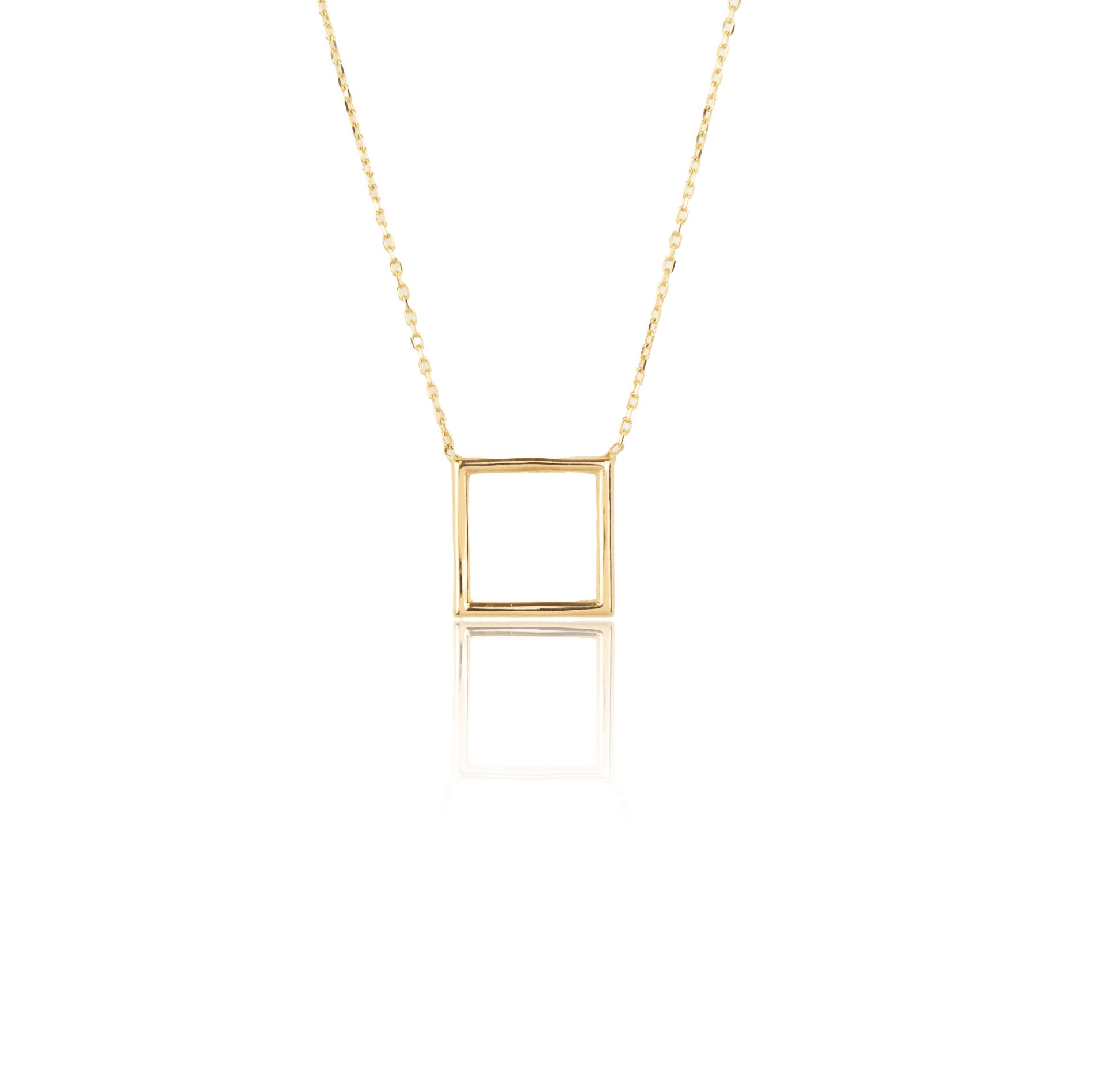 Minimal Kare Taşsız Kolye
