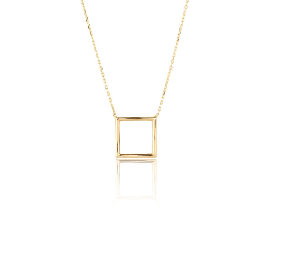 Minimal Kare Taşsız Kolye